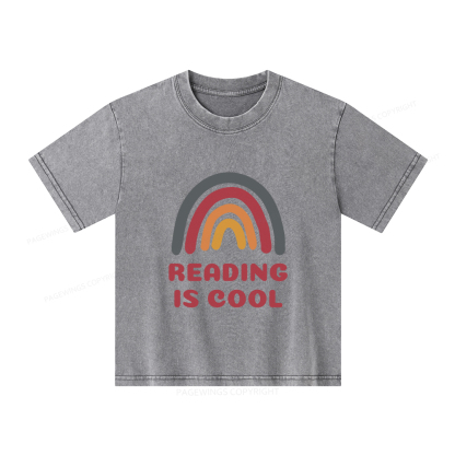 Pagewings Reading Is Cool Unisex Kids Washed T-shirt