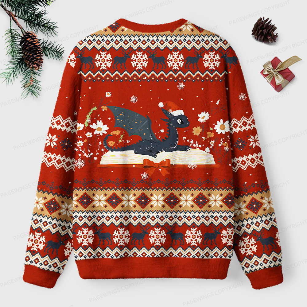 Pagewings Fantasy Book Lover Unisex Ugly Light Knit Sweatshirt