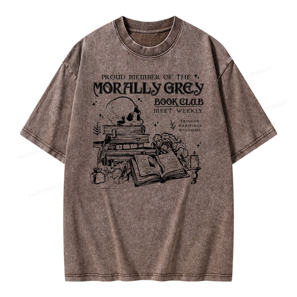 Pagewing  Morally Grey Book Club Hoodie Unisex Washed T-shirt