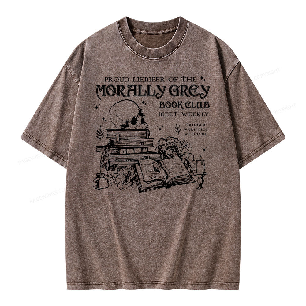 Pagewing  Morally Grey Book Club Hoodie Unisex Washed T-shirt