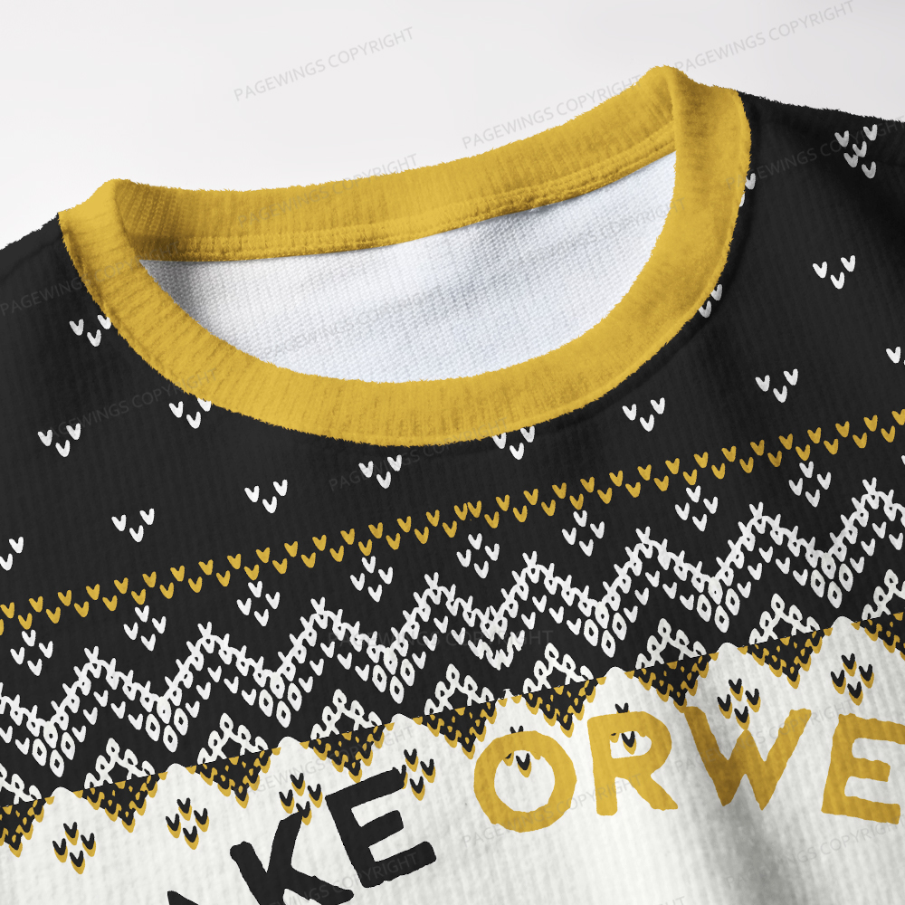 Pagewings Make Orwell Fiction Again Unisex Ugly Knit Sweatshirt