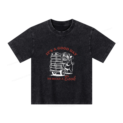 Pagewings It‘s A Good Day To Read A Book Unisex Kids Washed T-shirt