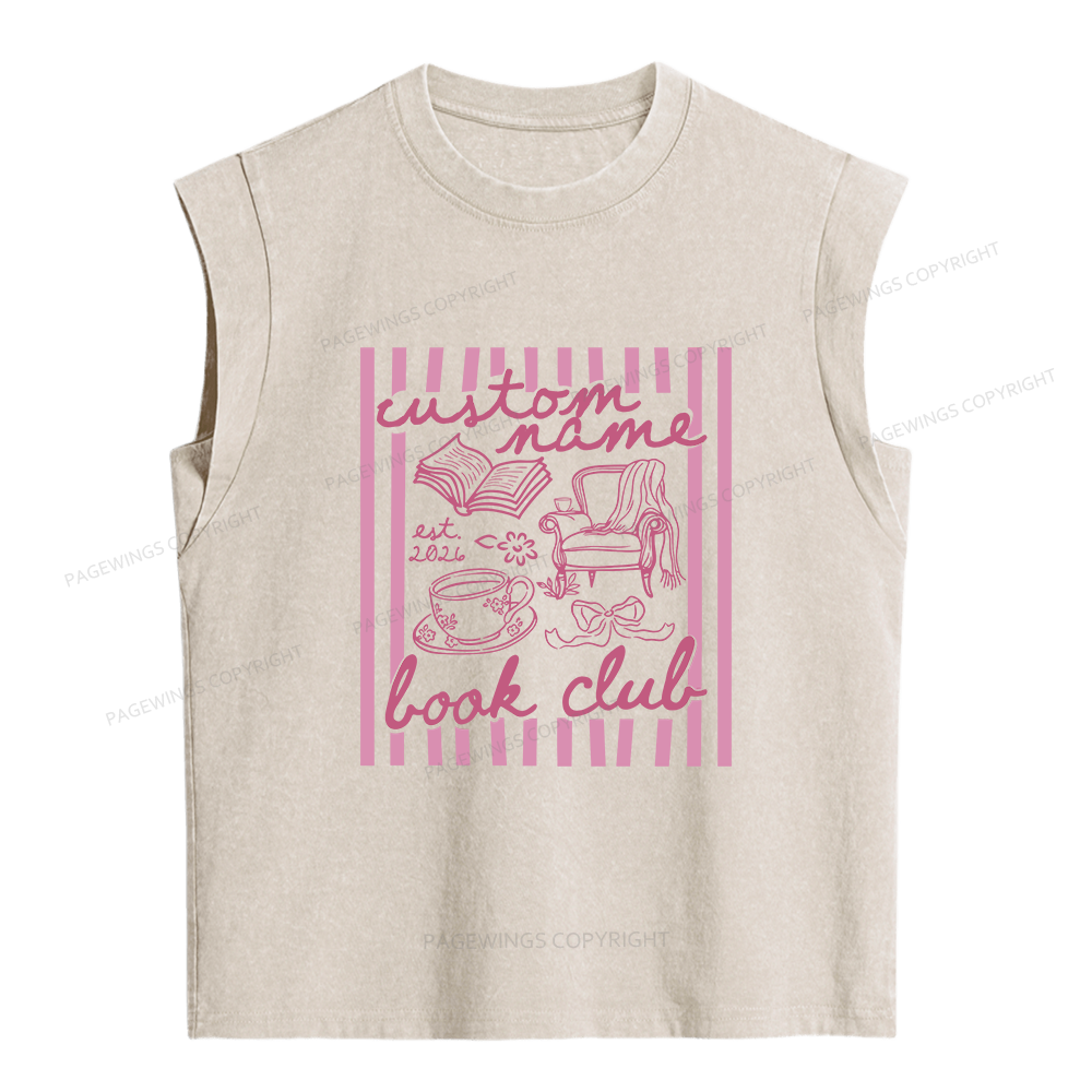 Pagewings Personalized Book Club Women's Washed Tank Top
