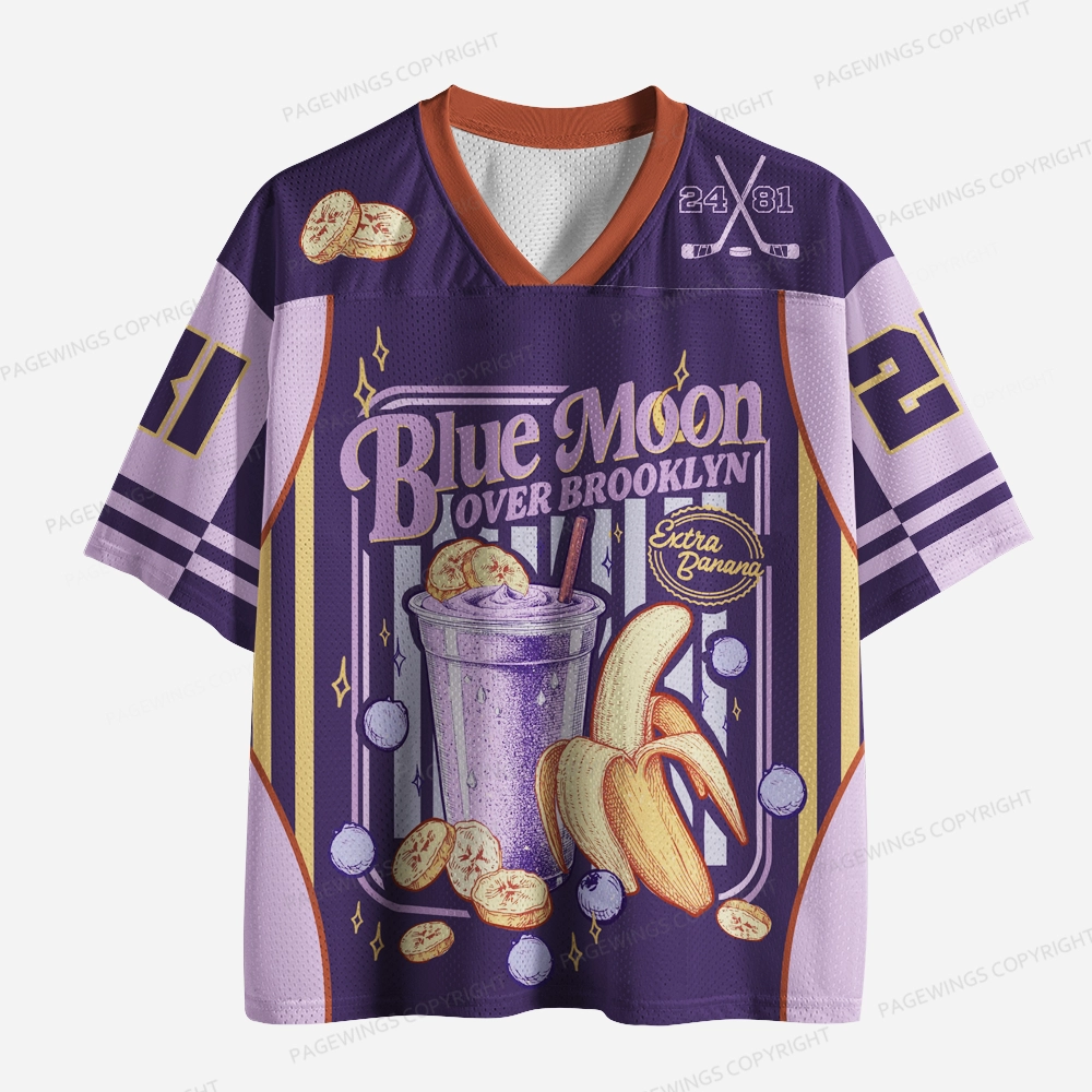 Pagewings Blue Moon Over Brooklyn Unisex Mesh Jersey