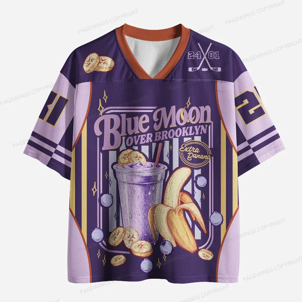Pagewings Blue Moon Over Brooklyn Unisex Mesh Jersey