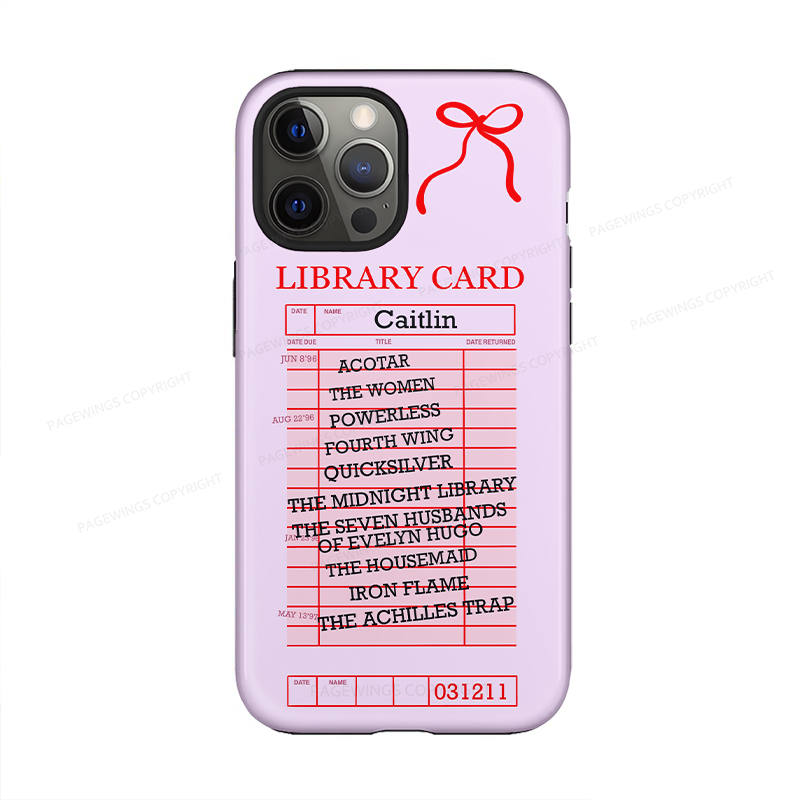 Pagewings Personalized Library Card Book Shelf Phone Case