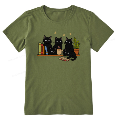 Pagewings Cat On Bookshelf Unisex Classic T-shirt