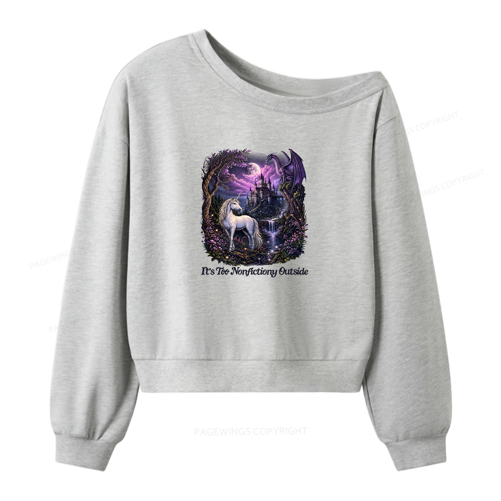 Pagewings 90s Fantasy Women Off Shoulder Sweatshirt