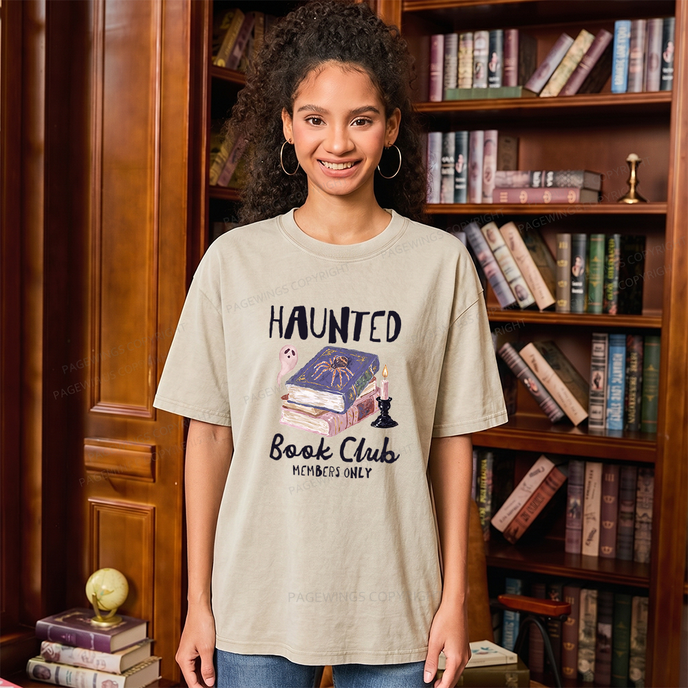 Pagewings Haunted Book Unisex Washed T-shirt