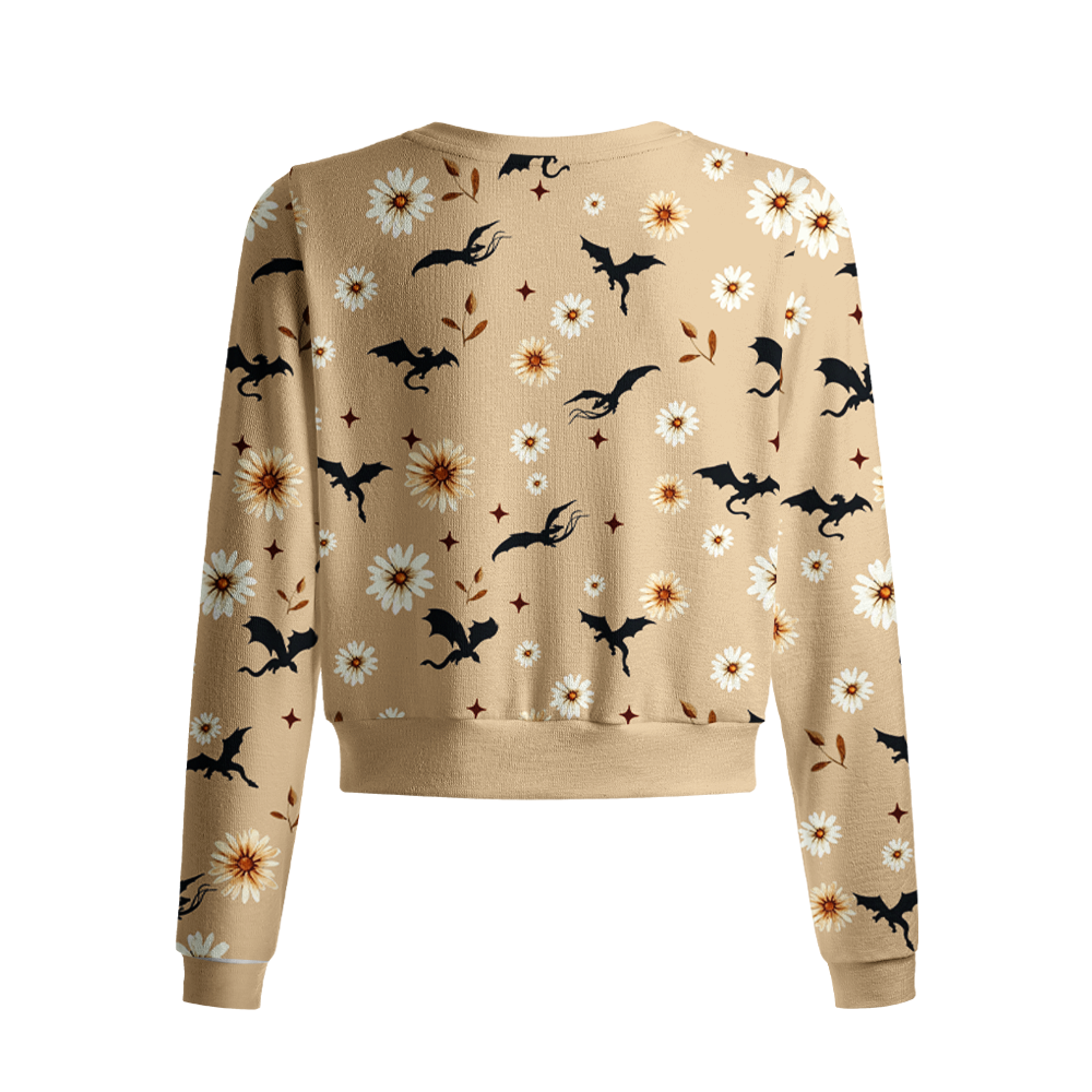 Pagewings Book Dragon Crew Neck Cardigan Sweaters