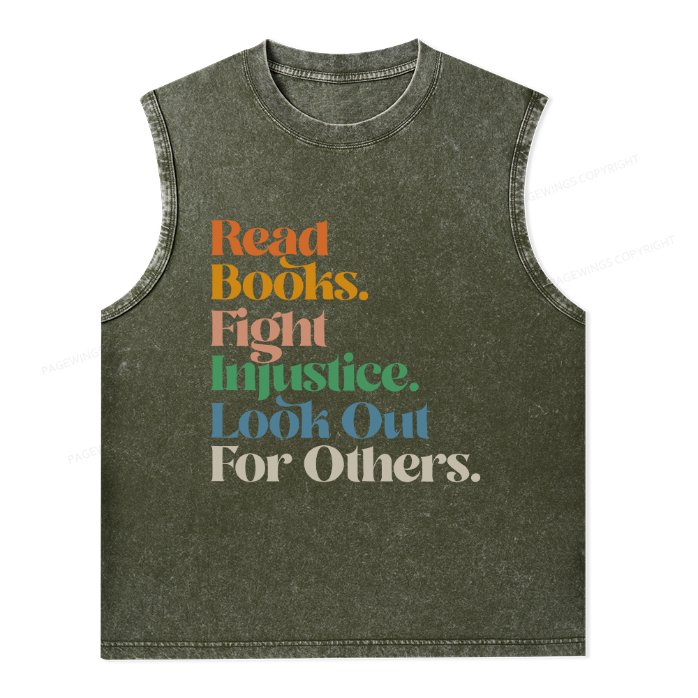 Pagewings Read Banned Books Social Justice Shirt Unisex Washed Tank Top