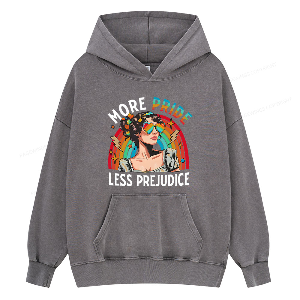 Pagewing More Pride Less Prejudice Unisex Washed Hoodie