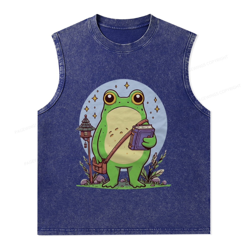 Pagewings A Book A Day Keep The Mental Breakdown Away Unisex Washed Tank Top