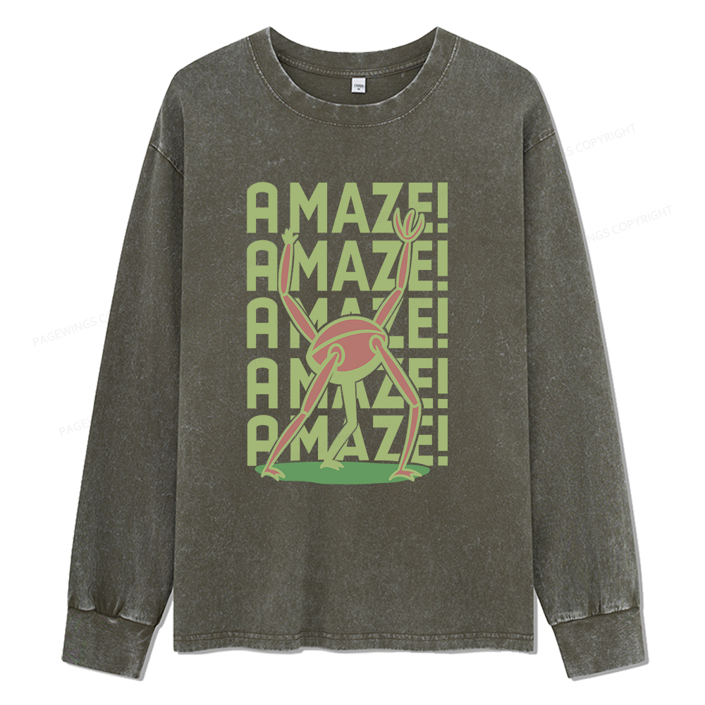 Pagewings Rocky Amaze Unisex Washed Long Sleeve T-shirt