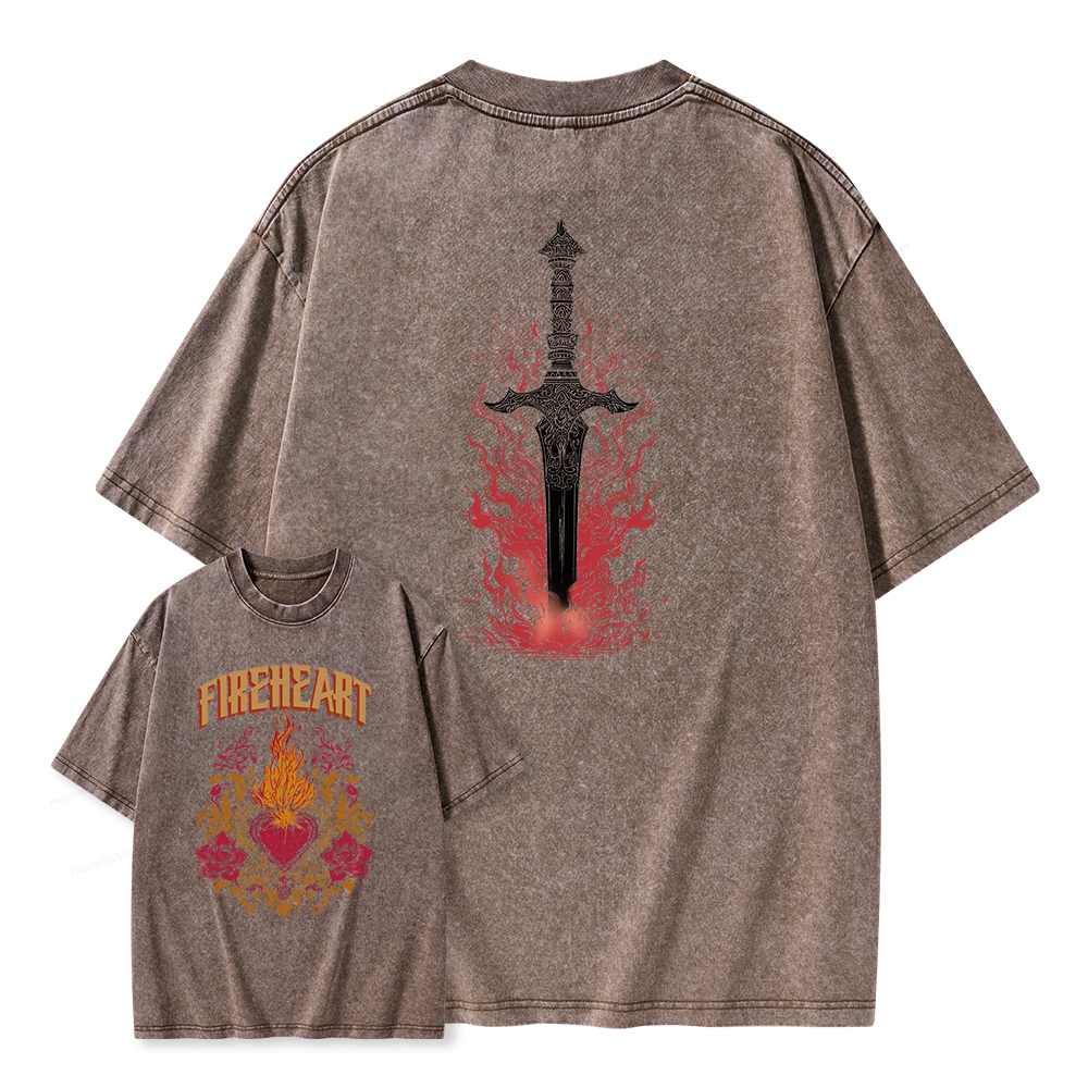 Pagewings Fireheart Unisex Washed T-shirt