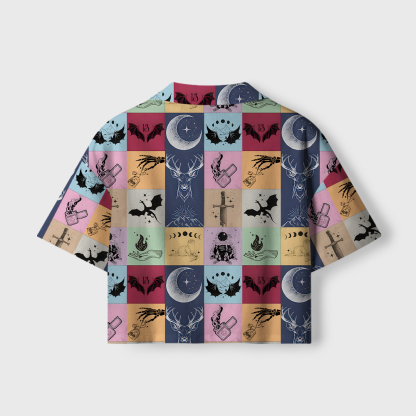 Pagewings Fantasy Books Dragons Women's Camp Shirt
