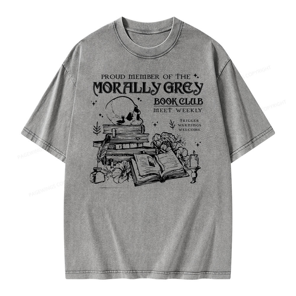 Pagewing  Morally Grey Book Club Hoodie Unisex Washed T-shirt