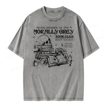 Pagewing  Morally Grey Book Club Hoodie Unisex Washed T-shirt