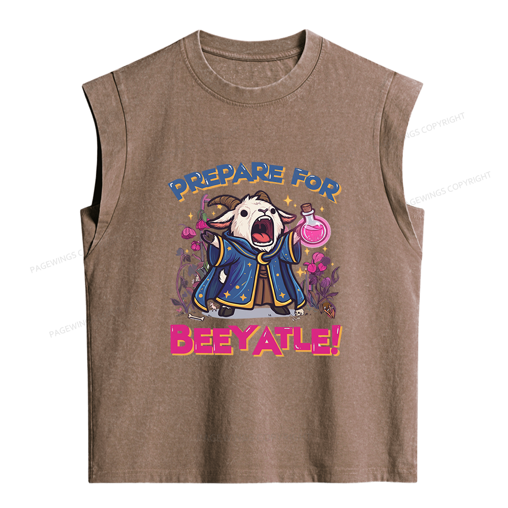 Pagewings Prepare For Beeyatle Women's Washed Tank Top