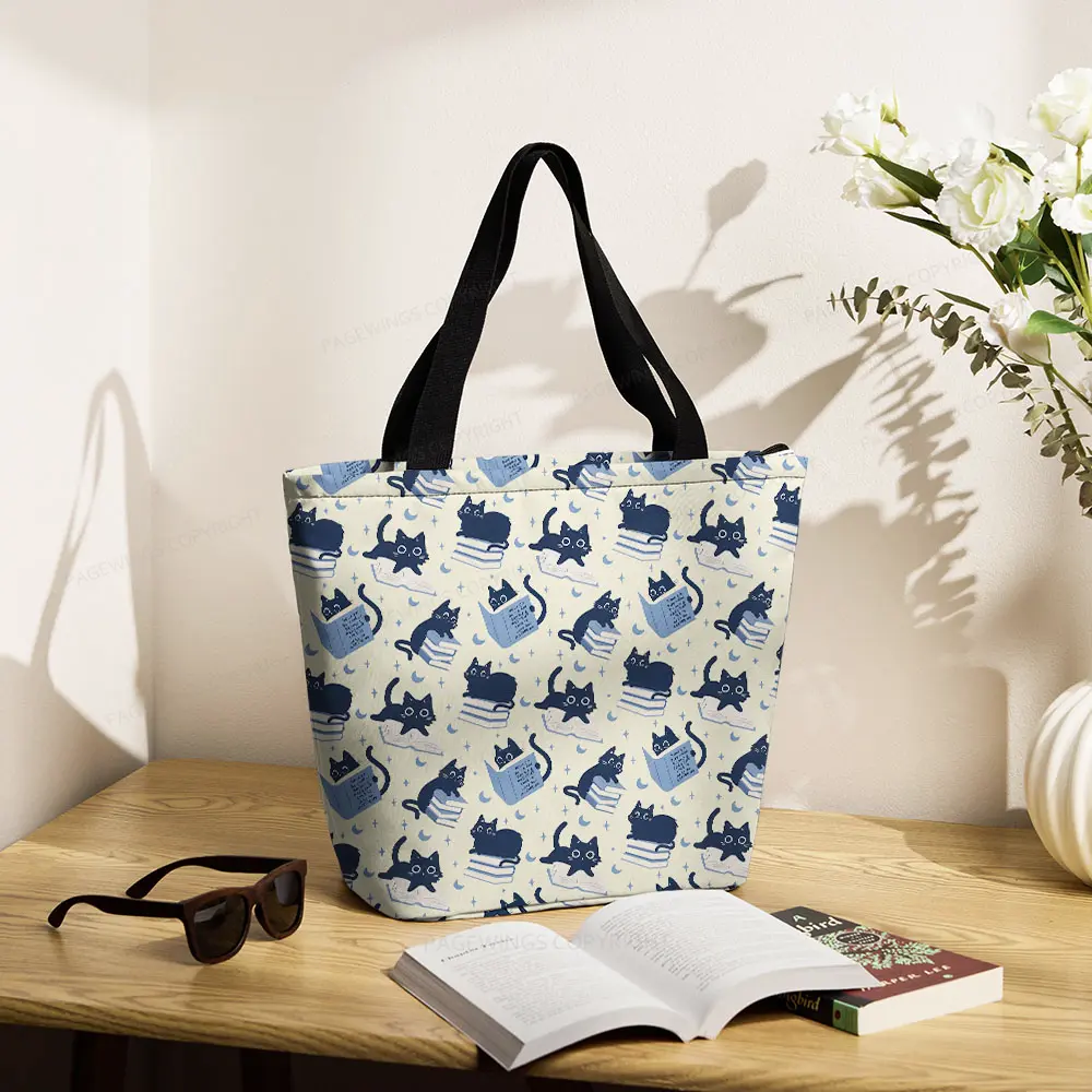 Pagewings How To Buy New Books Large Zippered Tote Bag