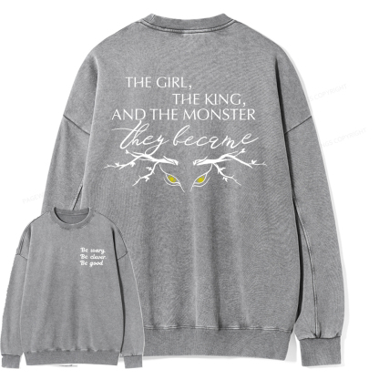 Pagewings Be Wary Be Clever Be Good Unisex Washed Sweatshirt