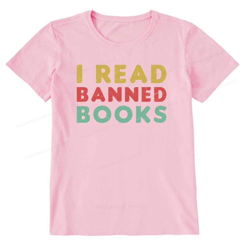 Pagewings Vintage I Read Banned Books Geek Readers T-Shirt Unisex Classic T-shirt