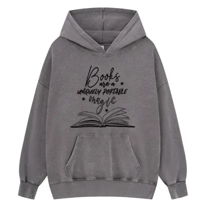 Pagewings Books Are A Uniquely Portable Magic Unisex Washed Hoodie