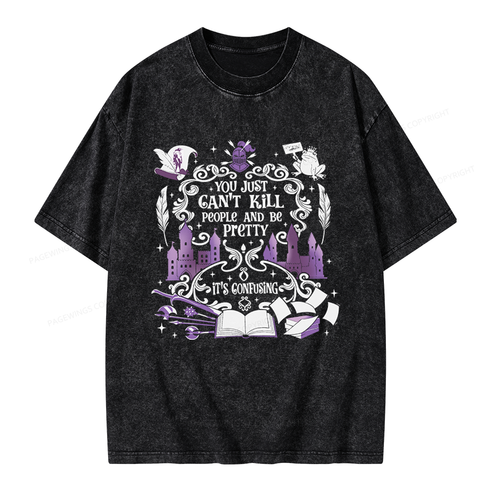 Pagewings Romantasy Book Lovers Unisex Washed T-shirt