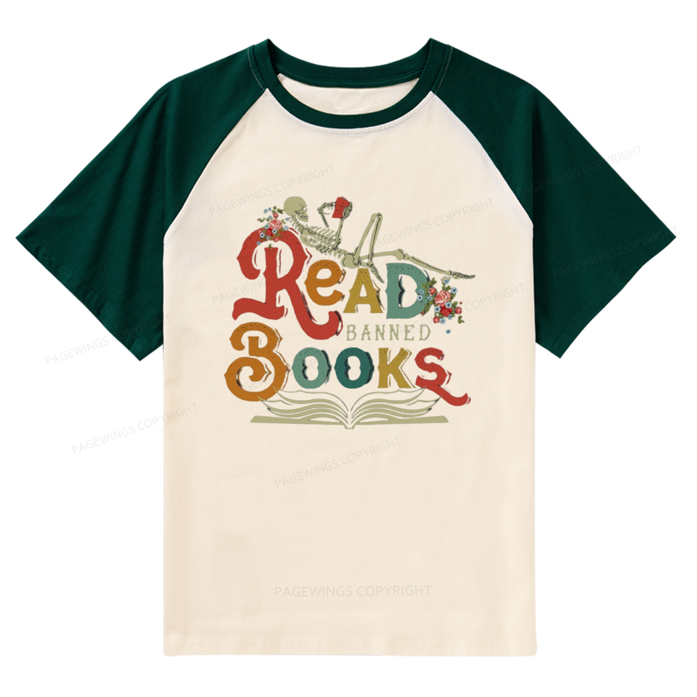 Pagewings Read Banned Books Raglan T-shirt
