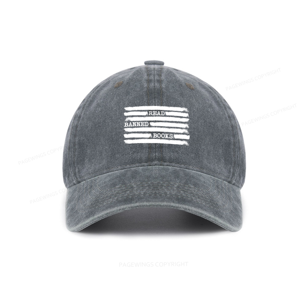 Pagewings Read Banned Books Bookworm Librarian Washed Cap
