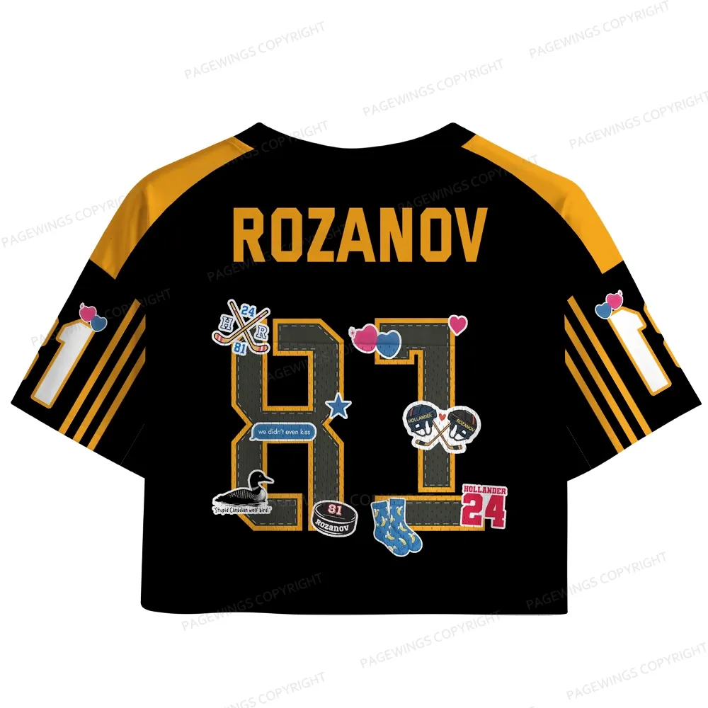 Pagewings Romance Novel Lover Women's Crop Mesh Jersey 