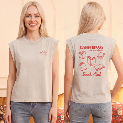 Pagewings Personalized Library Book Club Women's Washed Tank Top