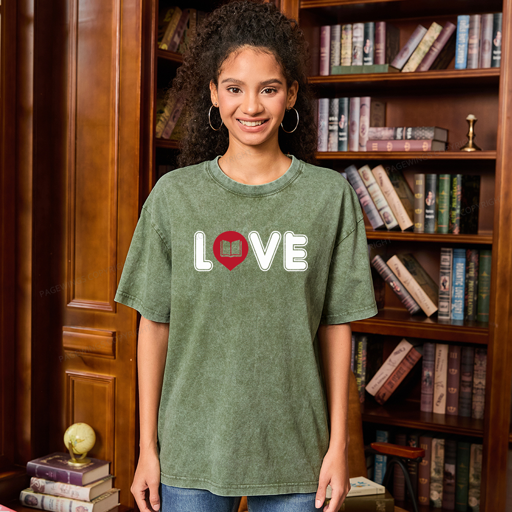 Pagewings Book Love Unisex Washed T-shirt