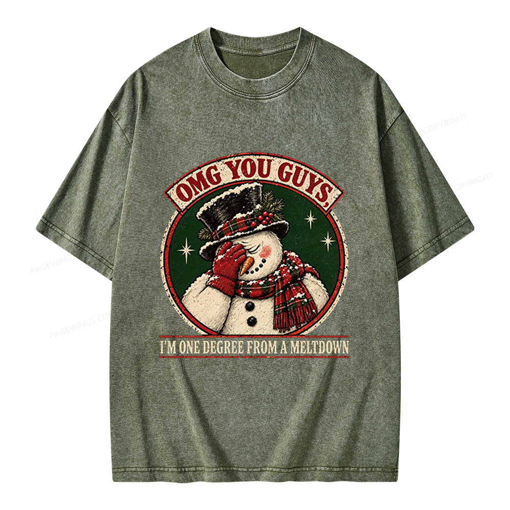Pagewings Christmas OMG You Guys Unisex Washed T-shirt