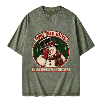 Pagewings Christmas OMG You Guys Unisex Washed T-shirt