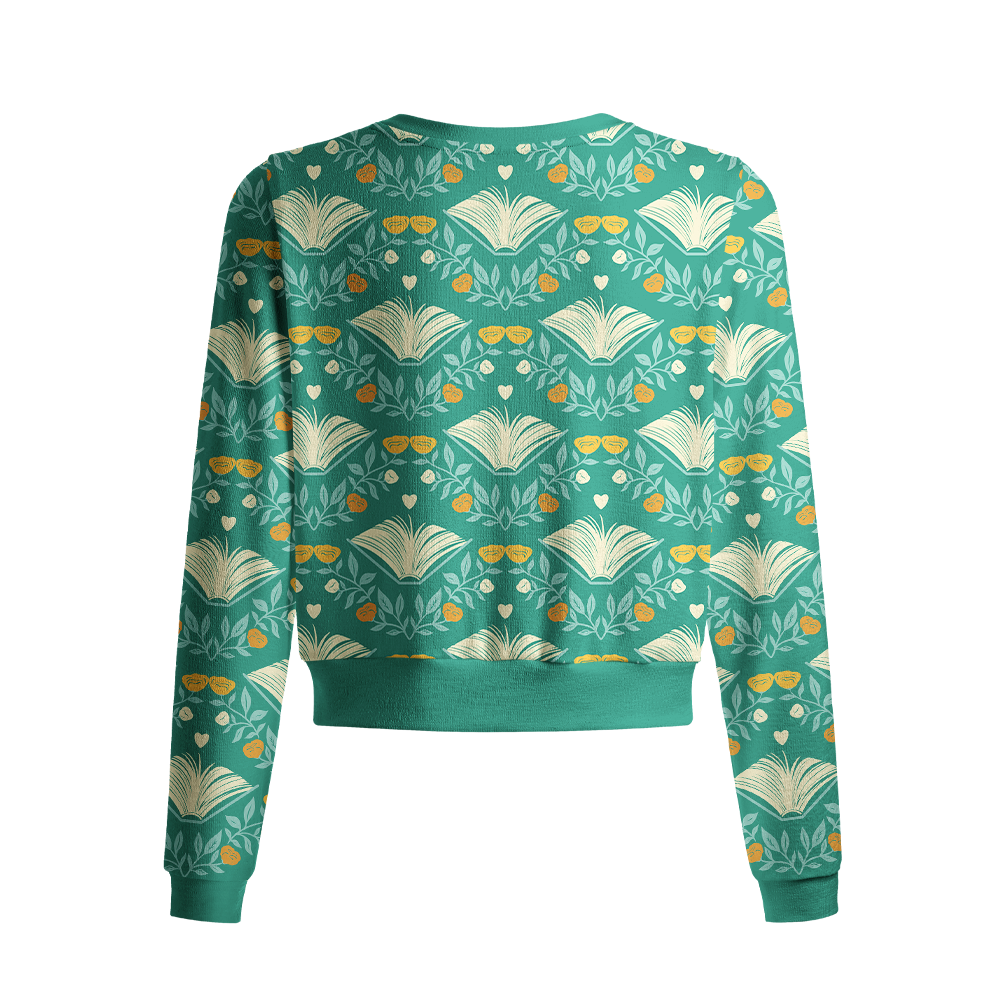 Pagewings Bookish Vibe Crew Neck Cardigan Sweaters