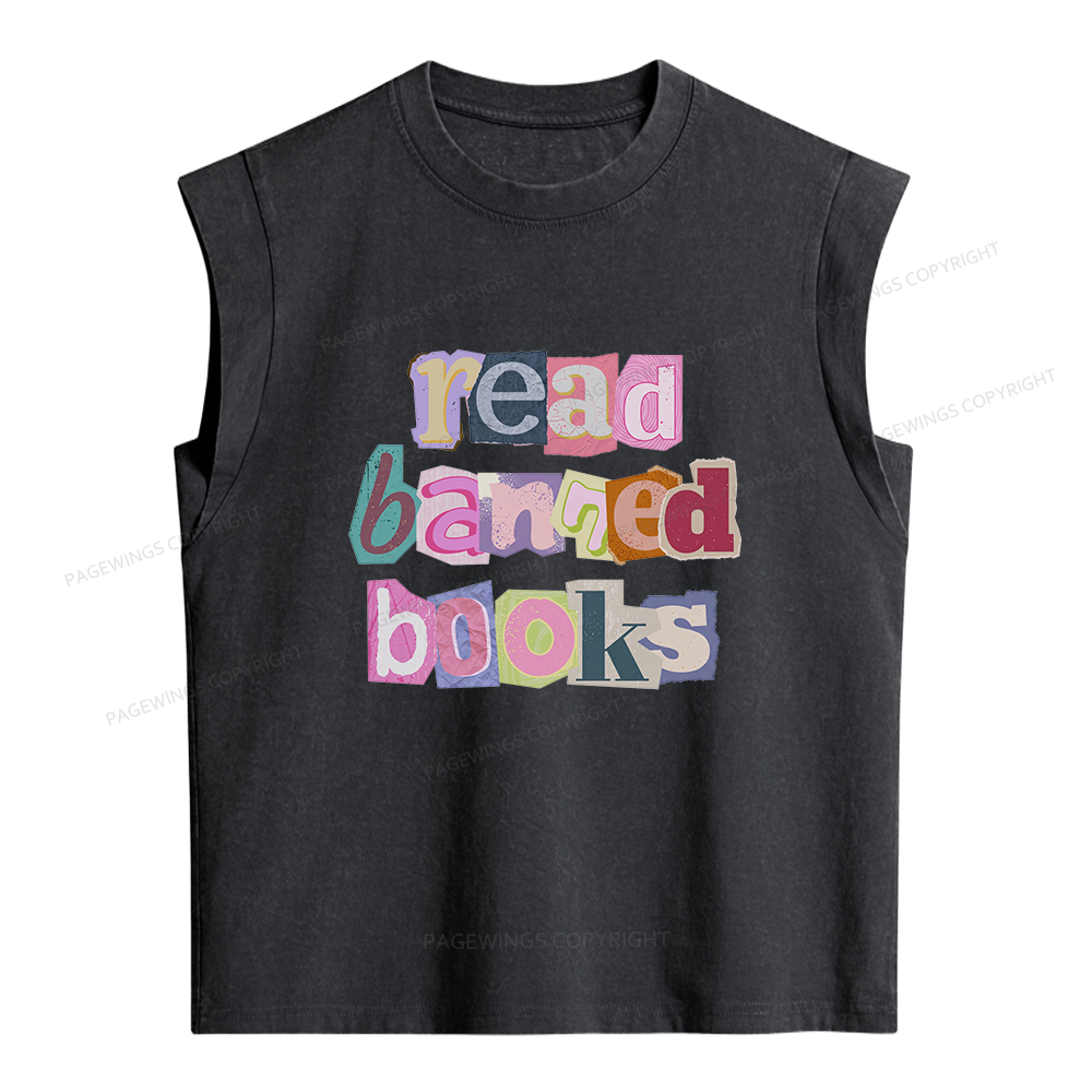 Pagewings Read Banned Books Women's Washed Tank Top