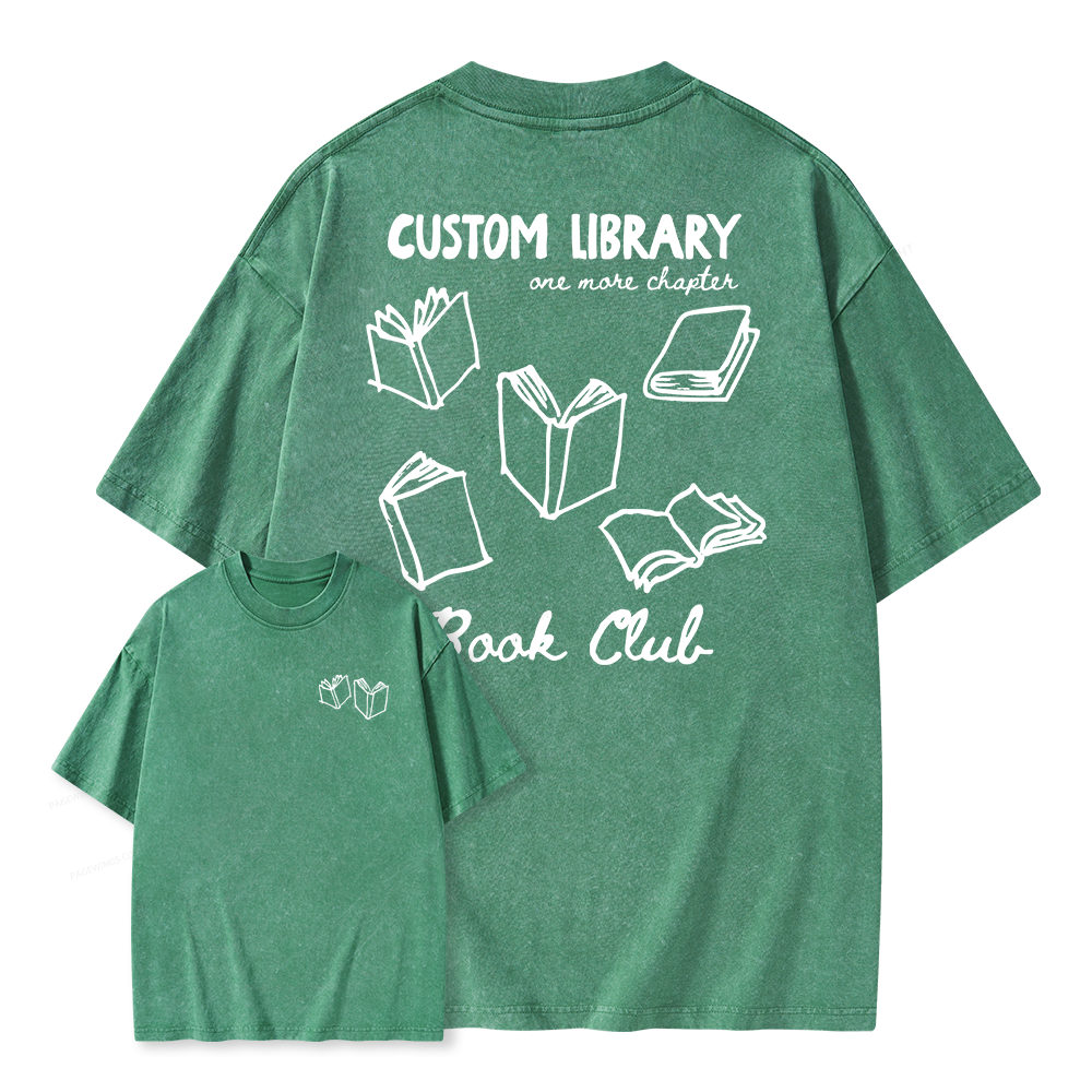 Pagewings Personalized Library Book Club Unisex Washed T-shirt