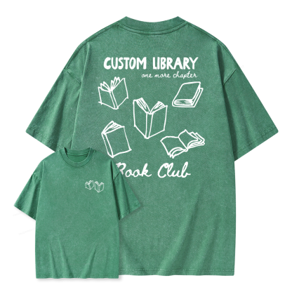 Pagewings Personalized Library Book Club Unisex Washed T-shirt
