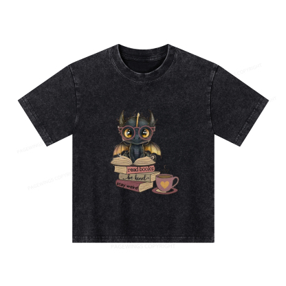 Pagewings Fourth Wing Dargon Unisex Kids Washed T-shirt