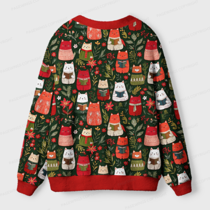 Pagewings Christmas reading Light Knit Unisex Cardigan Sweaters