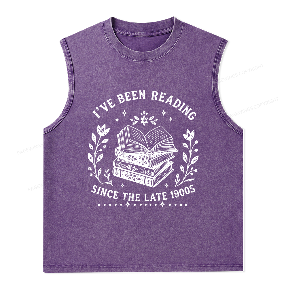Pagewings I’ve Been Reading Since The Late 1900s Unisex Washed Tank Top