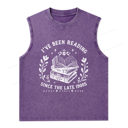 Pagewings I’ve Been Reading Since The Late 1900s Unisex Washed Tank Top