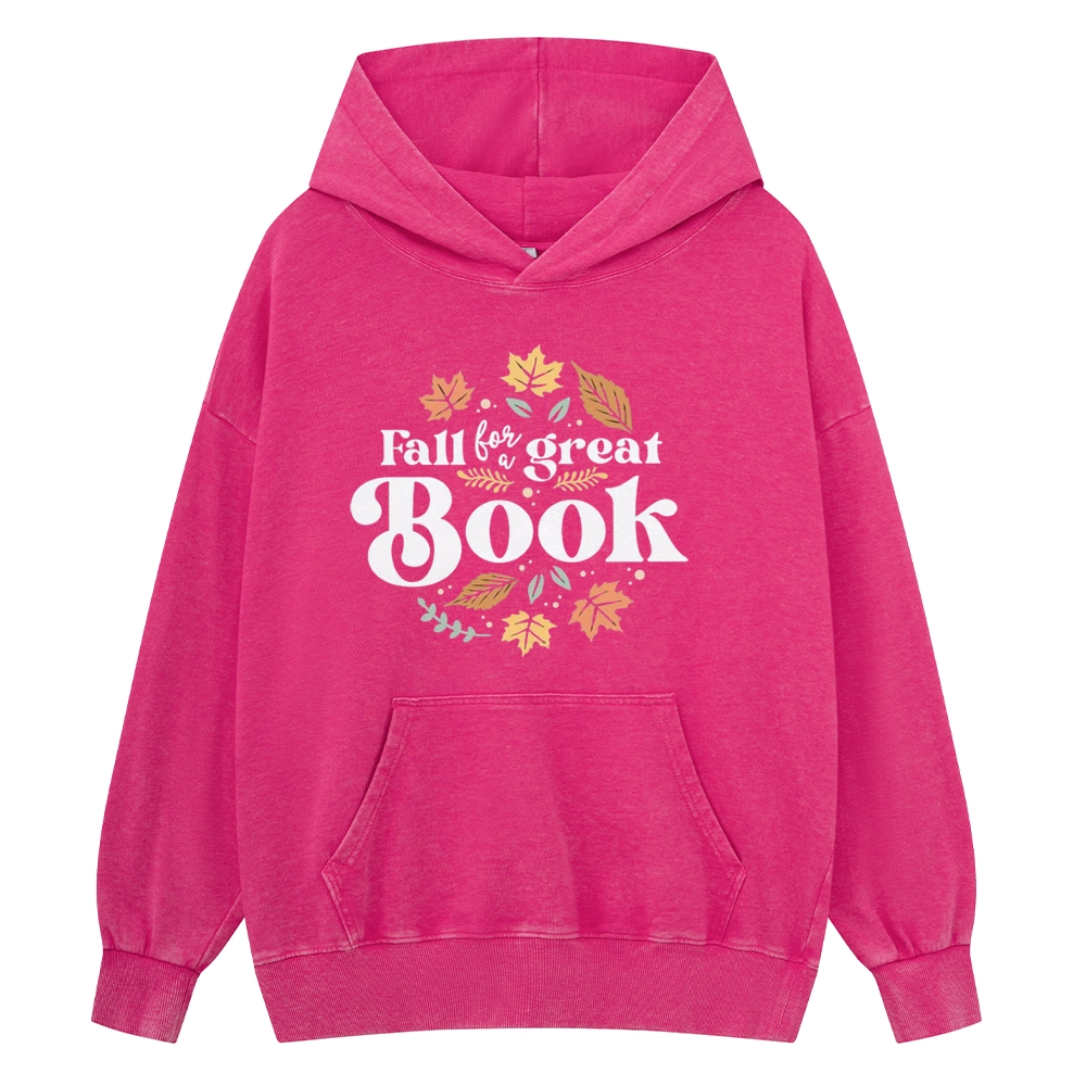 Pagewings Thanksgiving Fall For A Great Book Unisex Washed Hoodie