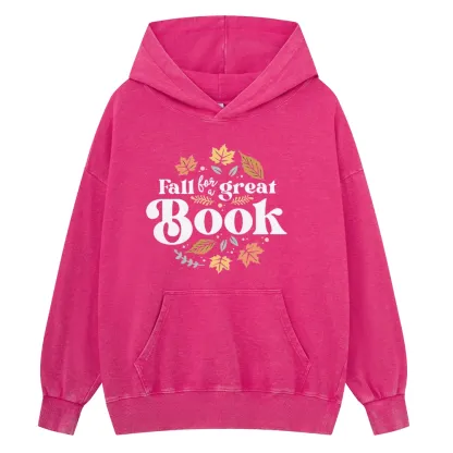Pagewings Thanksgiving Fall For A Great Book Unisex Washed Hoodie