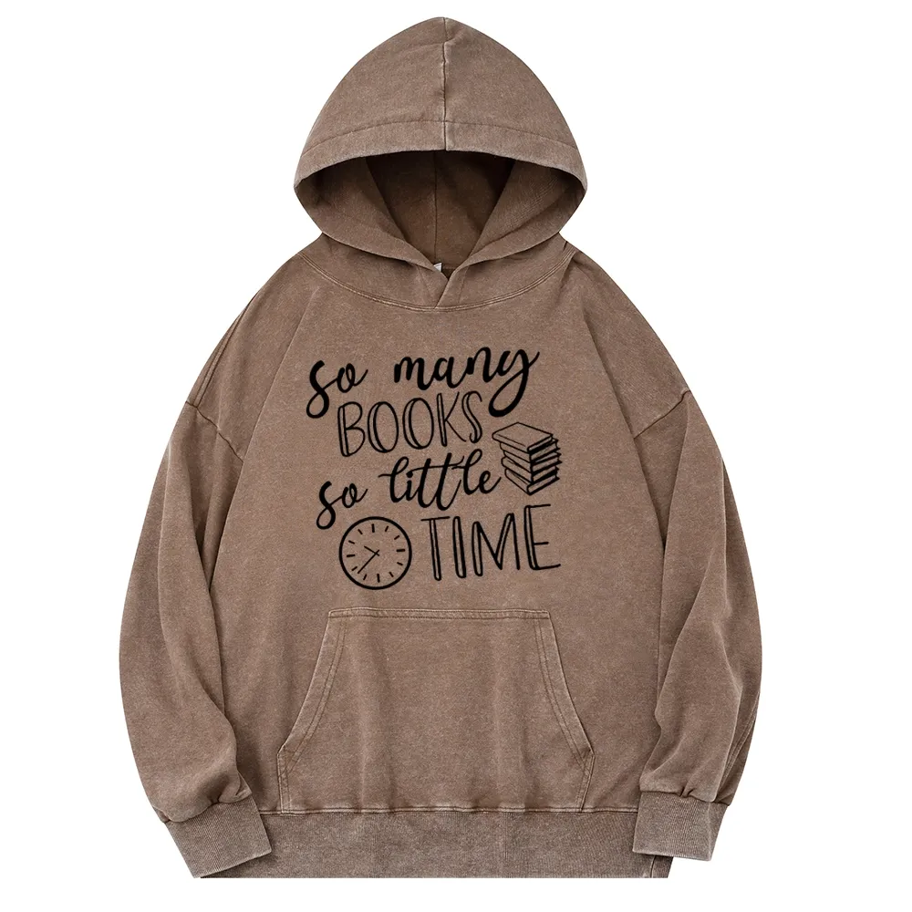 Pagewings So Many Books So Little Time Unisex Washed Hoodie