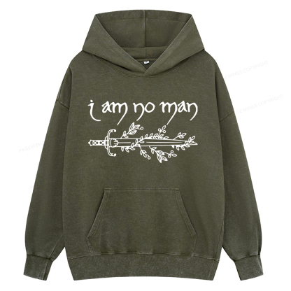 Pagewings I Am No Man Unisex Washed Hoodie
