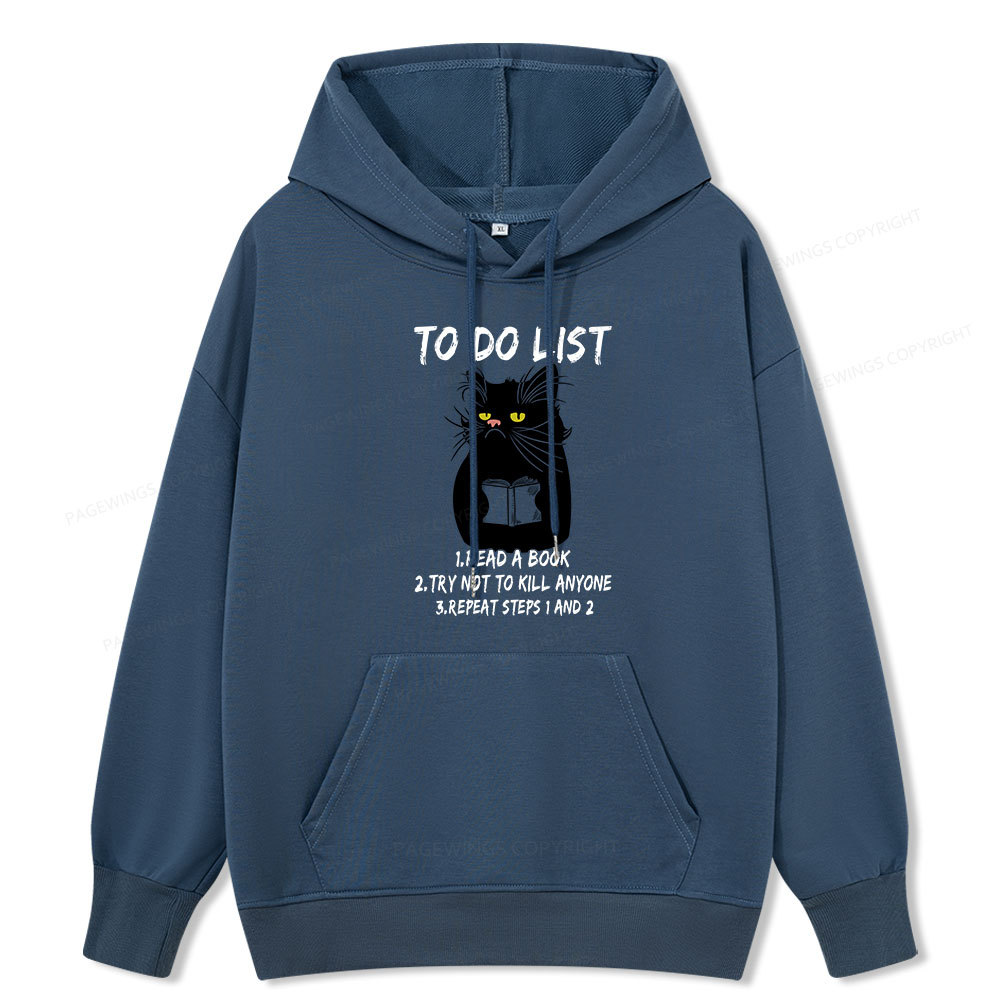 Pagewings Black Cat To Do List Unisex Classic Hoodie