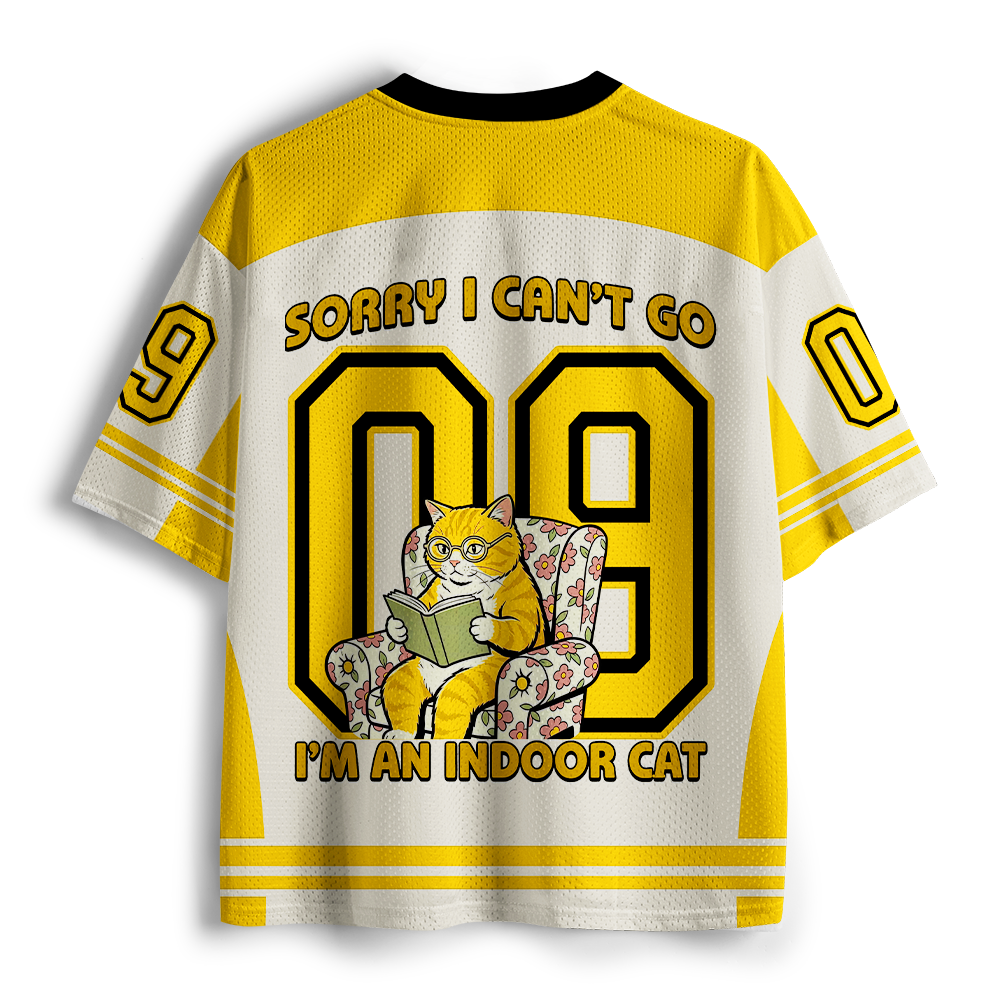 Pagewings Sorry I Can't Go I'm An Indoor Cat Unisex Mesh Jersey