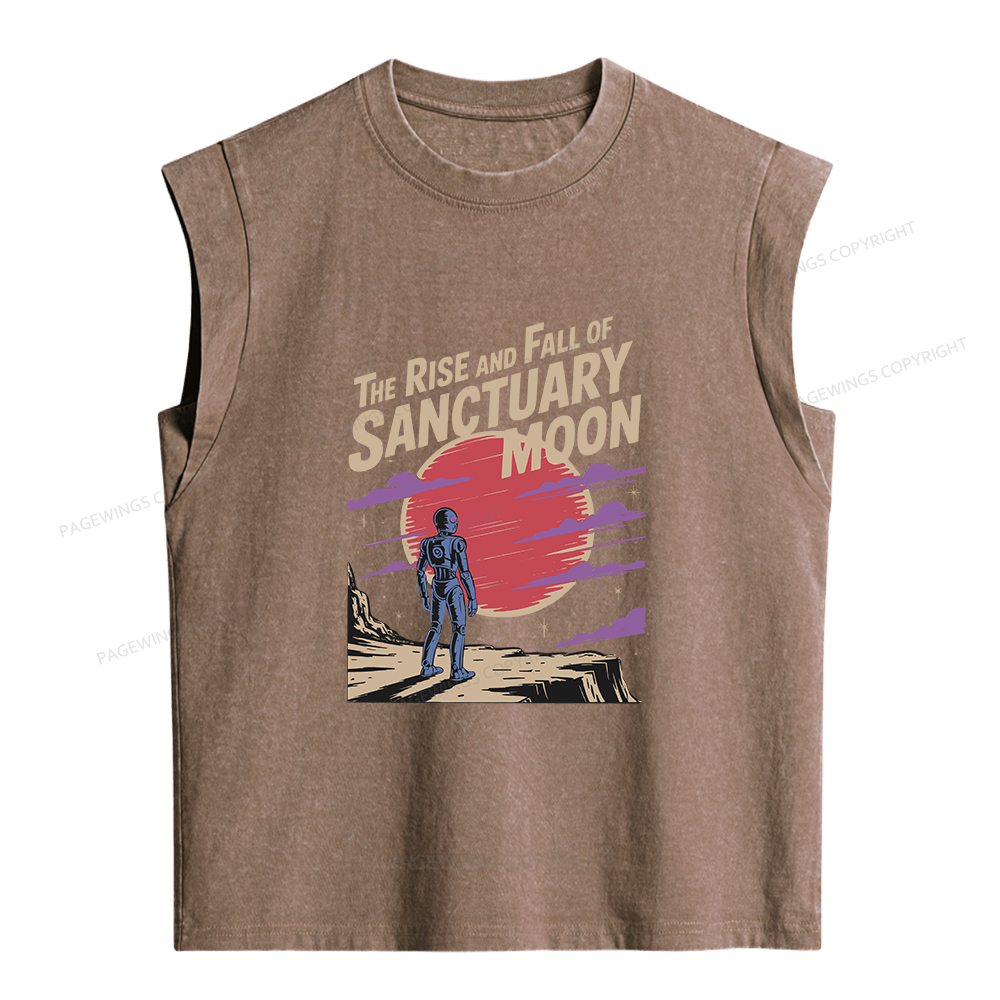 Pagewings The Rise And Fall Of Sanctuary Moon Women's Washed Tank Top